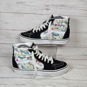Vans Sk8-Hi High Top Sneakers Floral Men's 6 Women's 7.5 Suede Canvas Lace-Up